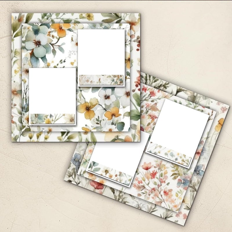 EggSun 48 Sheets Floral Vintage Scrapbook Paper , Watercolor Vintage Floral Pattern Decorative Scrapbook Paper for Journals DIY Cards and Photo Albums,Aesthetic Craft Supplies for Kids and Adults - Image 5